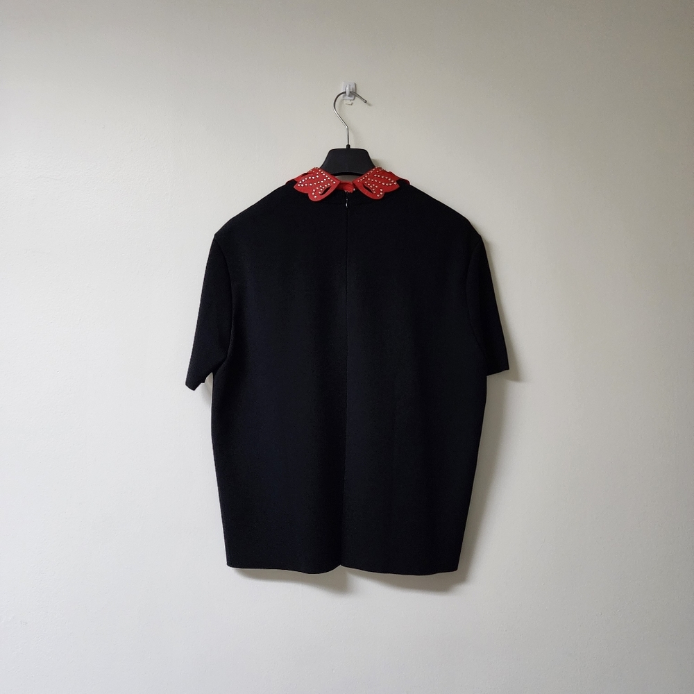 Valentino top with leather collar - Picture 3 of 10